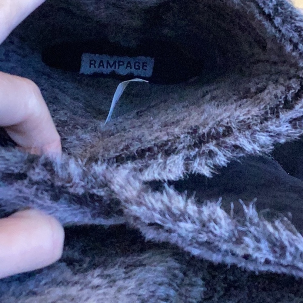 Rampage Black Faux Fur Button Boots - Picture 8 of 15